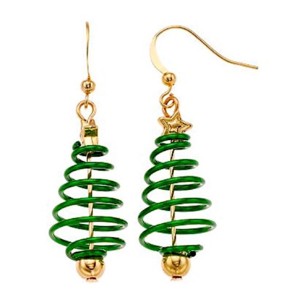 Christmas Tree Dangle Earrings